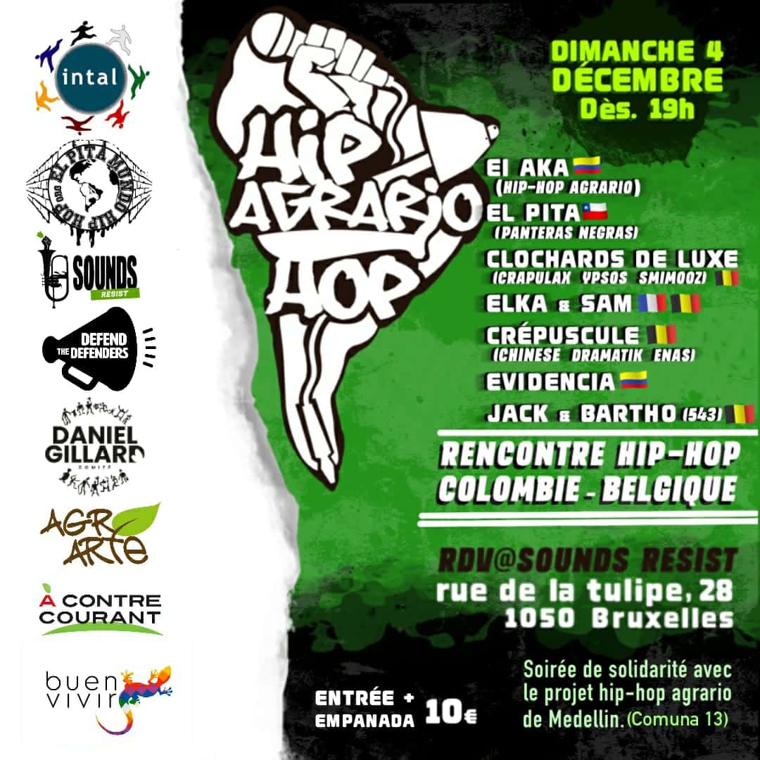 4/12 19:00 Soirée de solidarité Hip-Hop Amérique Latine – Belgique