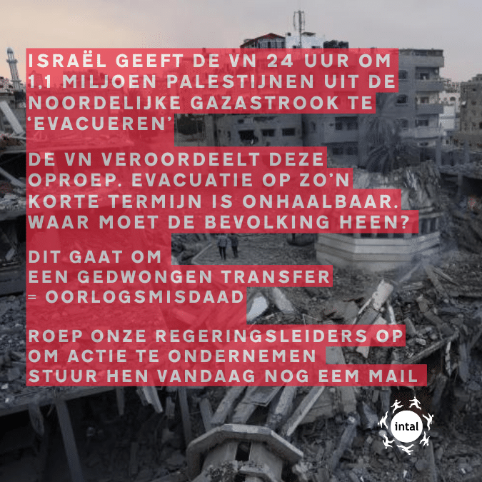 DRINGEND: schrijf NU de Belgische regering aan om de gedwongen transfer van Gazanen een halt toe te roepen